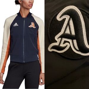 Adidas Navy and Cream Varsity Jacket